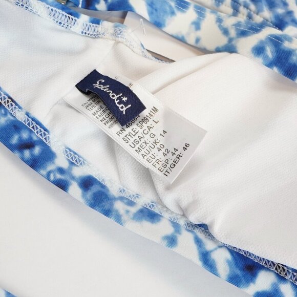 Splendid Bikini High Waist Tie Front Hidden Shores Blue Tie Dye - Size Large - Picture 4 of 4